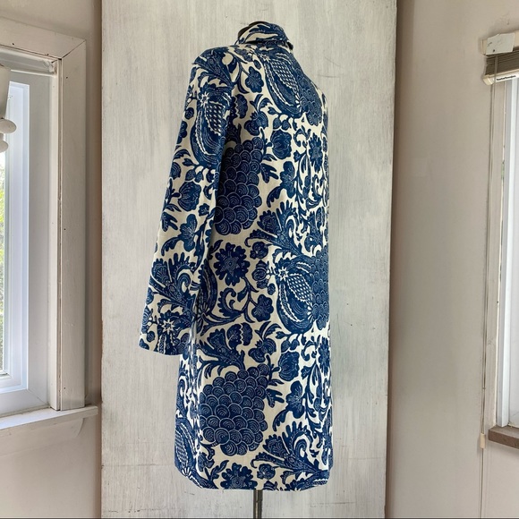 SOLD $$$  J. McLaughlin blue floral cotton coat NEW - Picture 4 of 10